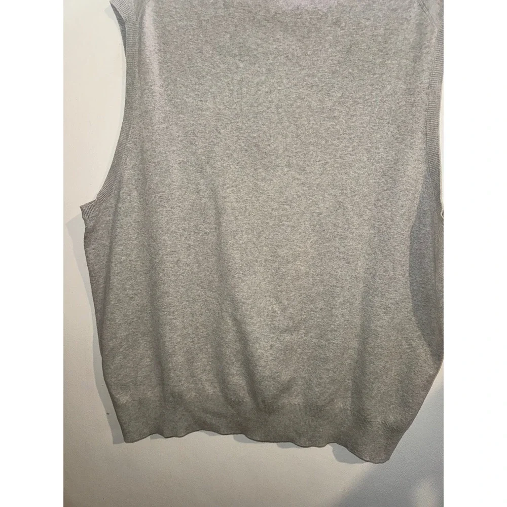 Polo Ralph Lauren Mens Pima Cotton V-Neck Sweater Vest Grey XL